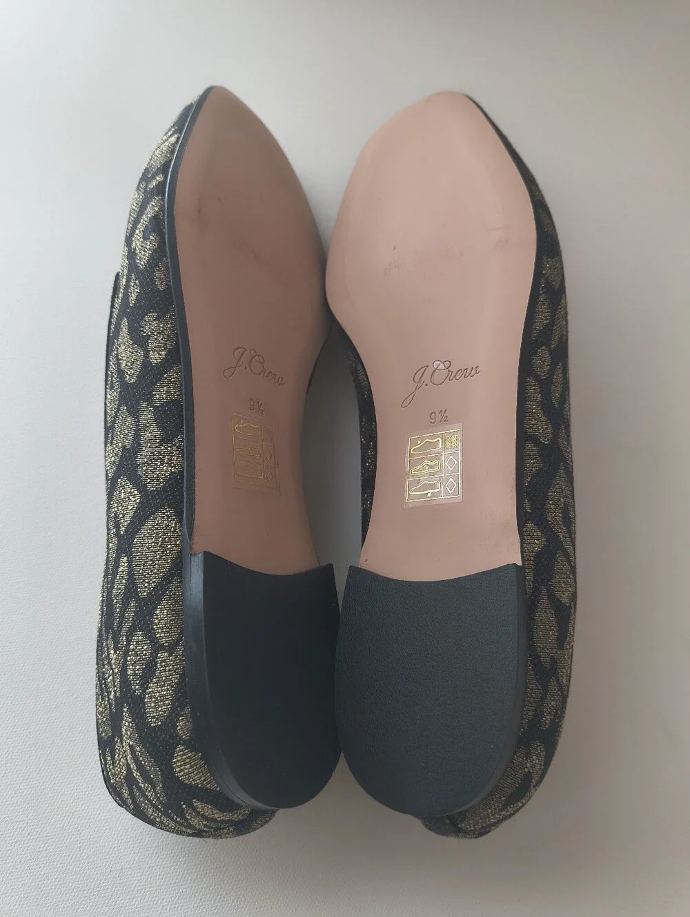 J.Crew Gold Leopard Print Flat Loafers - Women